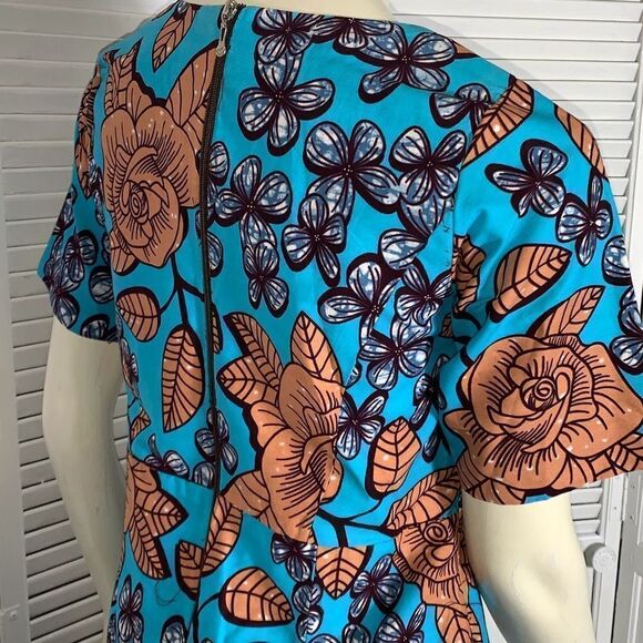 Vintage Bold Floral Mod Dress With Appliqué Size Medium - Picture 10 of 15